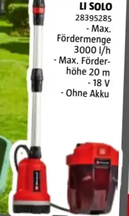 Bauhaus Einhell Akku-Klarwasserpumpe GE-PP 18RB Li-Solo Angebot