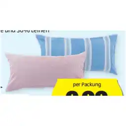 Hofer Leinen-Mix-Kissenbezug, Doppelpkg. versch. Farben und Muster HOFER Angebot