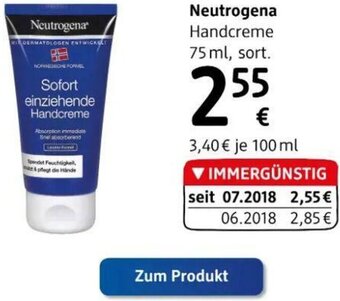 dm Neutrogena Handcreme 75 ml Angebot