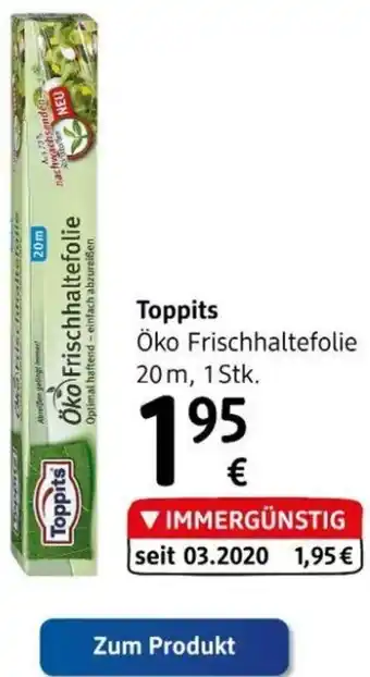 dm Toppits Öko Frischhaltefolie 20ml Angebot