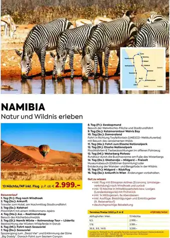 Billa Namibia Natur Und Wildnis Erleben Angebot