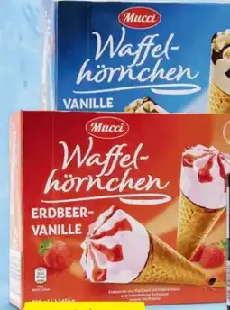 Hofer Mucci Waffelhörnchen Erdbeere Angebot