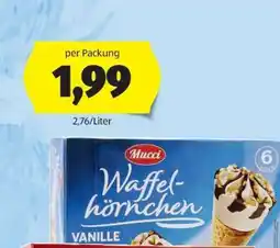 Hofer Mucci Waffelhörnchen VANILLE Angebot