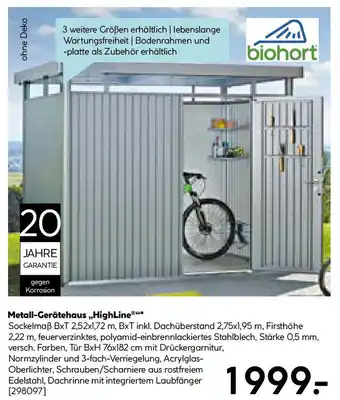 Hellweg Metall-Gerätehaus HighLine Angebot