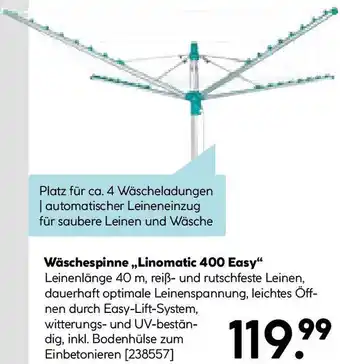 Hellweg Wäschespinne Linomatic 400 Easy Angebot