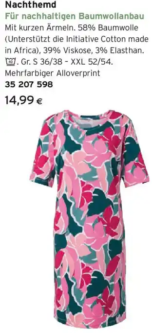 Tchibo Eduscho Nachthemd Angebot