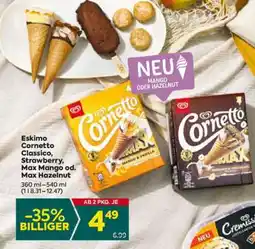 Billa Eskimo Cornetto Classico, Strawberry, Max Mango od. Max Hazelnut Angebot