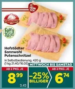 Billa Hofstädter Sonnwohl Putenschnitzel Angebot