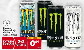 Billa Monster Energydrink div. Sorten Angebot