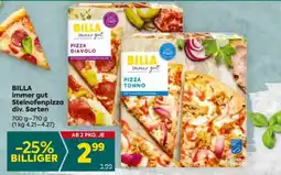 Billa BILLA immer gut Steinofenpizza div. Sorten Angebot