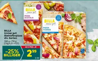 Billa BILLA immer gut Steinofenpizza div. Sorten Angebot