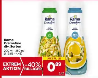 Billa Rama Cremefine div. Sorten Angebot