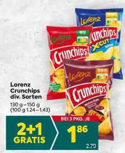 Billa Lorenz Crunchips div. Sorten Angebot