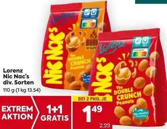 Billa Lorenz Nic Nac's div. Sorten Angebot