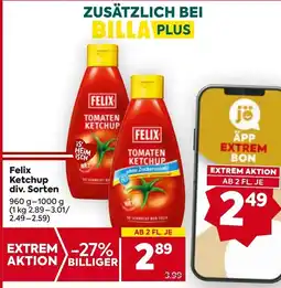 Billa Felix Ketchup div. Sorten Angebot