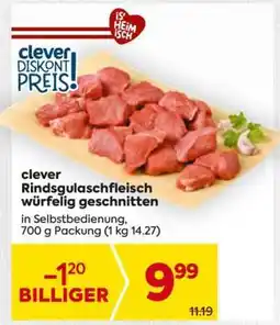 Billa clever Rindsgulaschfleisch würfelig geschnitten Angebot