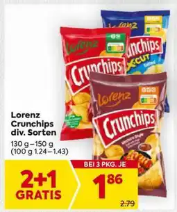 Billa Lorenz Crunchips div. Sorten Angebot