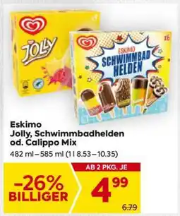 Billa Eskimo Jolly, Schwimmbadhelden od. Calippo Mix Angebot