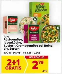 Billa Iglo Röstgemüse, Ideenküche, Butter-, Cremegemüse od. Reindl div. Sorten Angebot