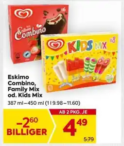 Billa Eskimo Combino, Family Mix od. Kids Mix Angebot