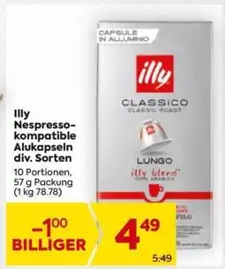 Billa Illy Nespresso- kompatible Alukapseln div. Sorten Angebot