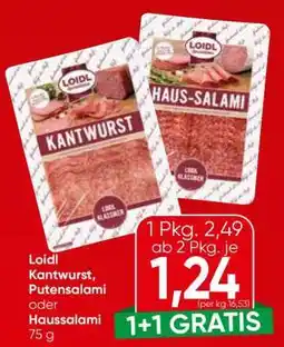 Spar Loidl Kantwurst, Putensalami oder Haussalami Angebot