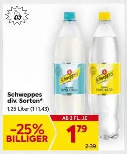 Billa Schweppes div. Sorten Angebot