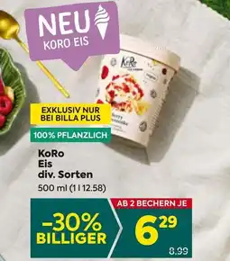 Billa KoRo Eis div. Sorten Angebot