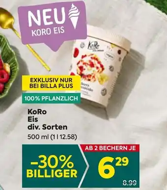 Billa KoRo Eis div. Sorten Angebot