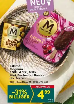 Billa Eskimo Magnum 3 Stk., 4 Stk., 6 Stk. Mini, Becher od. Bonbon div. Sorten Angebot