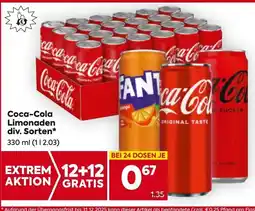 Billa Coca-cola limonaden div. sorten Angebot