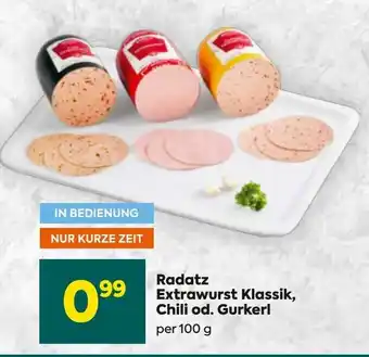 Billa Radatz Extrawurst Klassik, Chili od. Gurkerl Angebot
