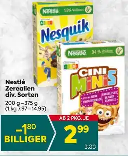 Billa Nestlé Zerealien div. Sorten Angebot