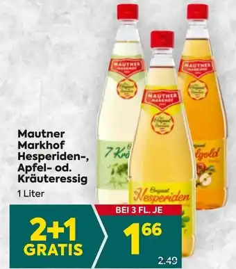 Billa Mautner Markhof Hesperiden-, Apfel-od. Kräuteressig Angebot