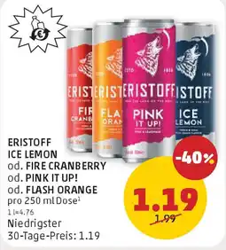 PENNY Eristoff ice lemon od. fire cranberry Angebot