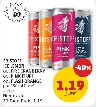 PENNY Eristoff ice lemon od. fire cranberry Angebot