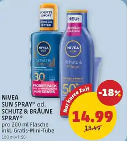 PENNY Nivea sun spray od. schutz & bräune spray Angebot