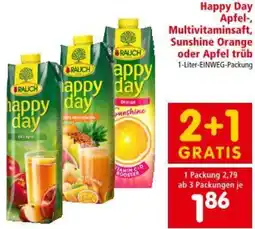 Interspar Happy Day Apfel Multivitaminsaft, Sunshine Orange oder Apfel trüb Angebot
