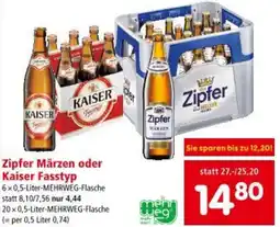 Interspar Zipfer Märzen oder Kaiser Fasstyp Angebot