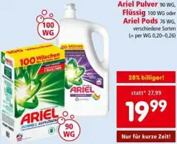 Interspar Ariel Pulver , Flüssig oder Ariel Pods Angebot