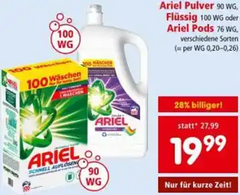 Interspar Ariel Pulver , Flüssig oder Ariel Pods Angebot