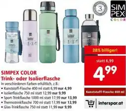 Interspar SIMPEX Color Trink- oder Isolierflasche Angebot