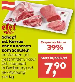 ADEG Schopf od. Karree ohne Knochen vom Schwein Angebot