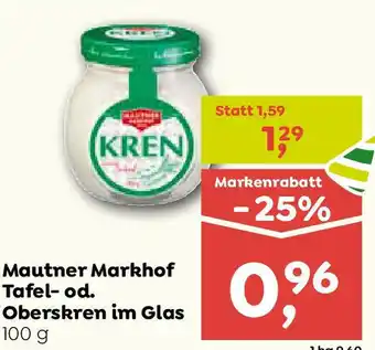 ADEG Mautner Markhof Tafel-od. Oberskren im Glas Angebot
