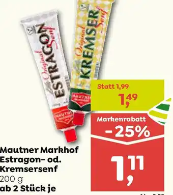 ADEG Mautner Markhof Estragon-od. Kremsersenf Angebot