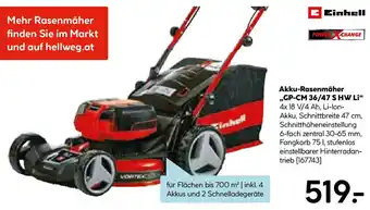 Hellweg Einhell Akku-Rasenmäher GP-CM 36/47 S HW Li Angebot