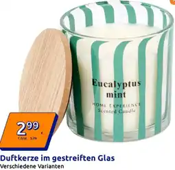 Action Duftkerze im gestreiften Glas Angebot
