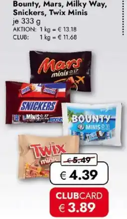 Travel FREE Bounty, Mars, Milky Way, Snickers, Twix Minis Angebot