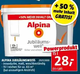 Bauhaus Alpina jubiläumsweiss Angebot