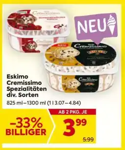 Billa Eskimo Cremissimo Spezialitäten div. Sorten Angebot